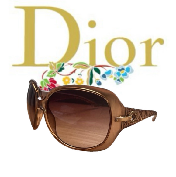 Dior Accessories - DIOR Sunglasses, Rich Brown + Crystals w/ Dior Soft + Hard Case + Dior Cloth